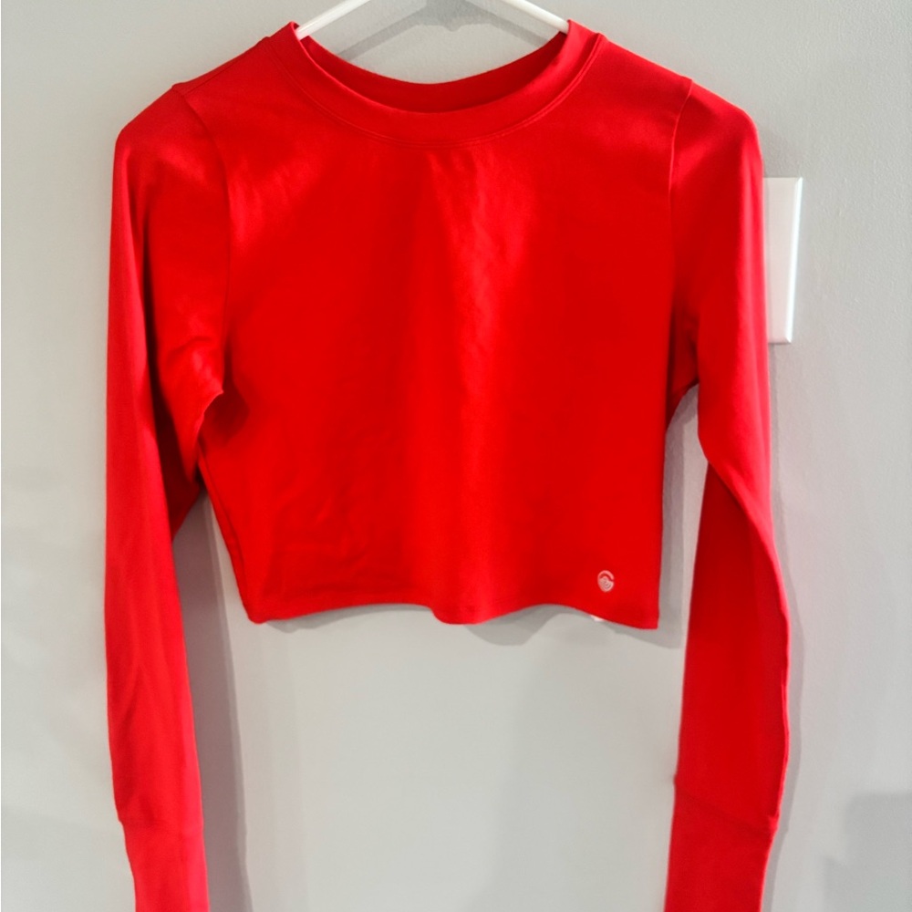 Gilly Hicks Vibrant Red Long Sleeve Crop Top